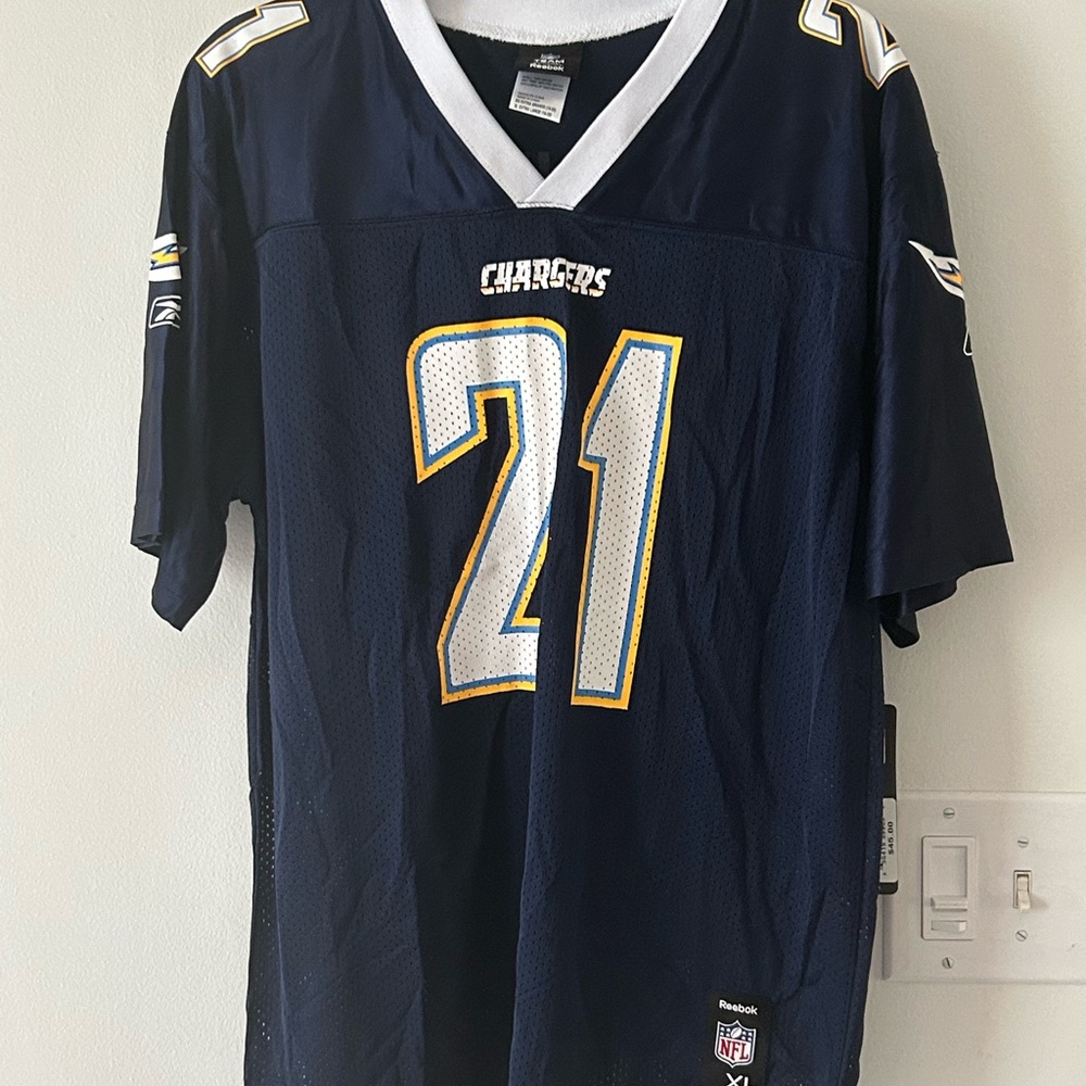 Reebok Navy and White Chargers Jersey